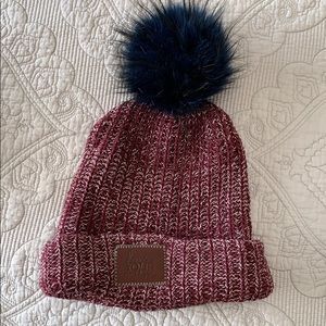 LYM Burgundy and White Beanie